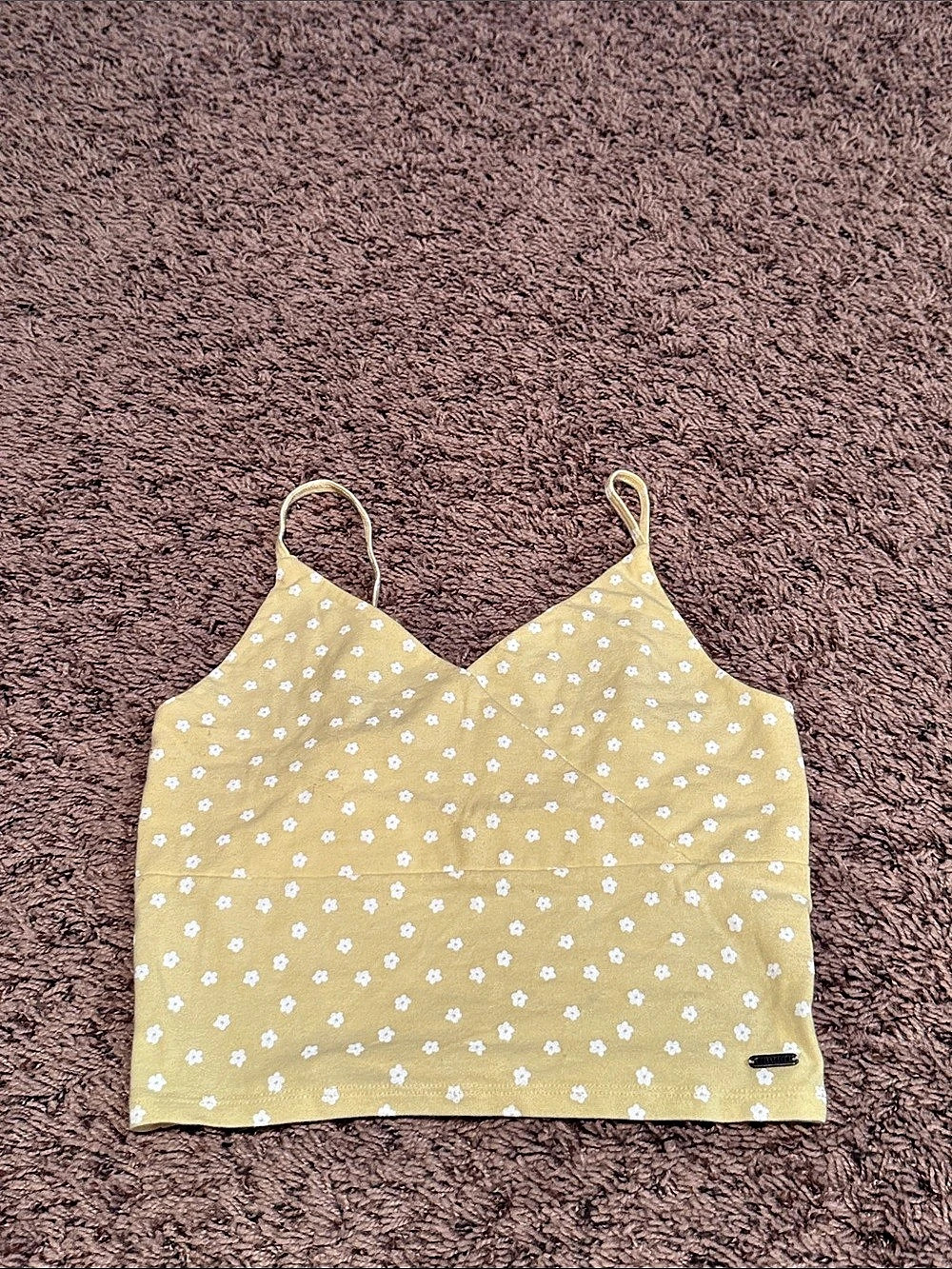 Hollister Must-Have Collection Floral Daisy Cami Tank Top Yellow